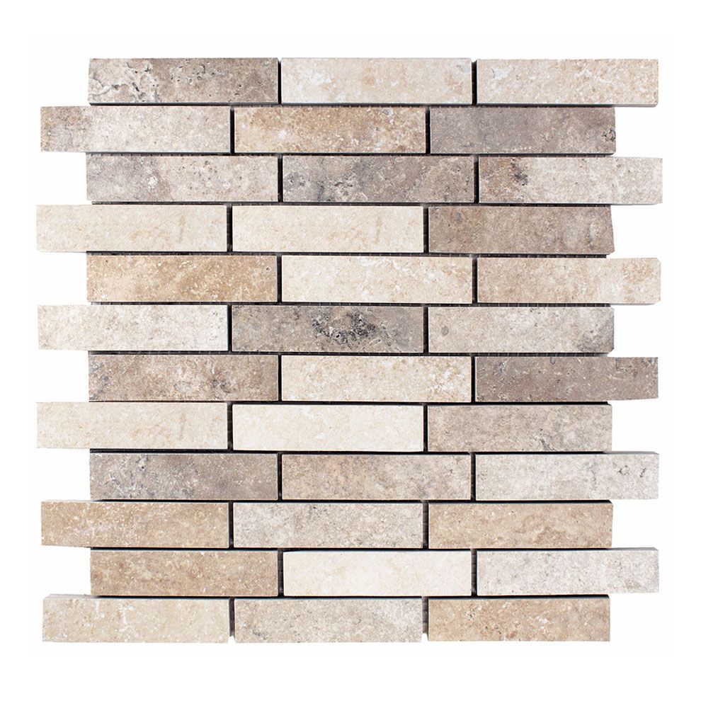 Mosaico MURO TRAVERTINO  chiaro/noce porcellanatomosaik
