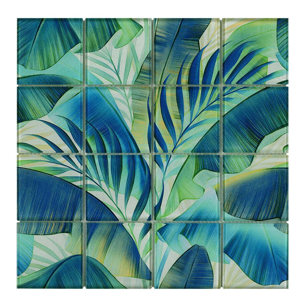 PIANTA-2 7,5x7,5 blu glzd, Glasmozaïek 