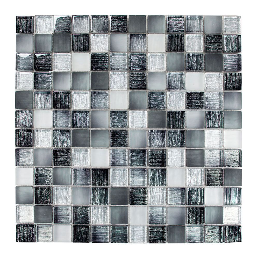 2,3x2,3 LINO-1 nero glzd/mat Glasmozaïek 