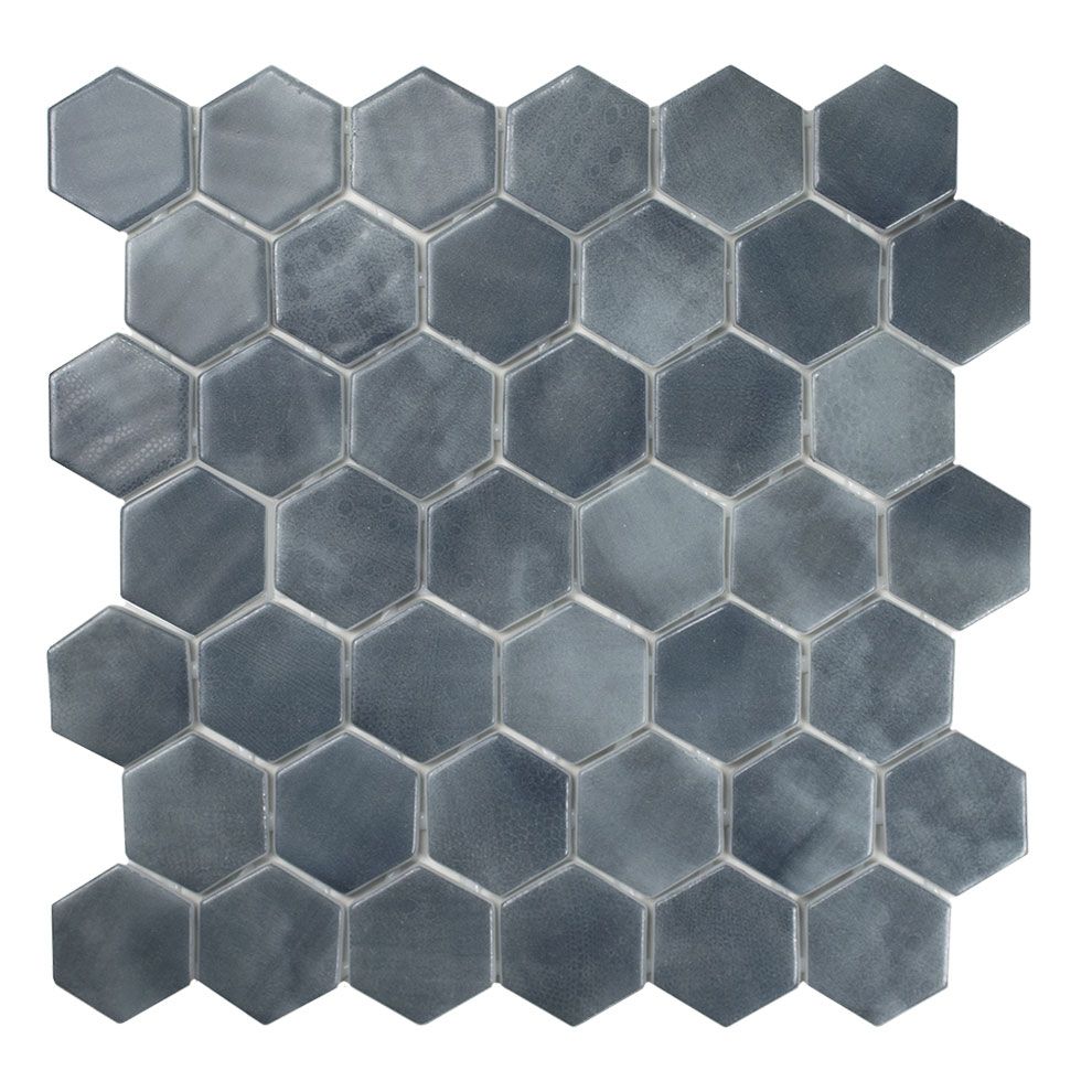 ESAGONA-6  Ombra grigio glzd,/mat Glasmozaïek 