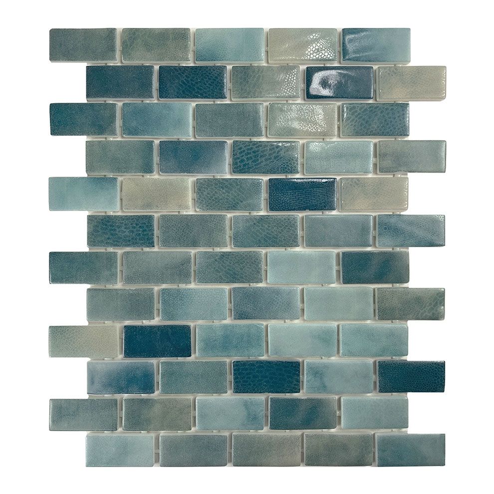 BRICK 2,5 Mare-1 blauw glzd,/mat Glasmozaïek 