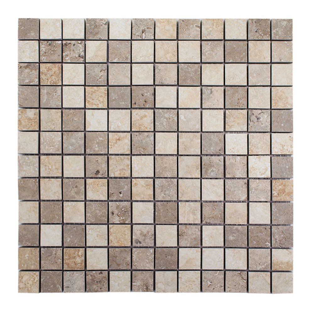 Mosaico TRAVERTINO 2,3x2,3  chiaro/noce porcellanatomosaik