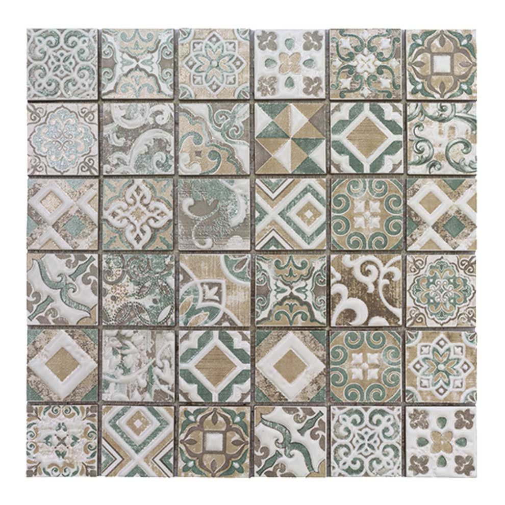 Casa PATCHWORK-6 4.8x4.8 verde keramisch mozaïek