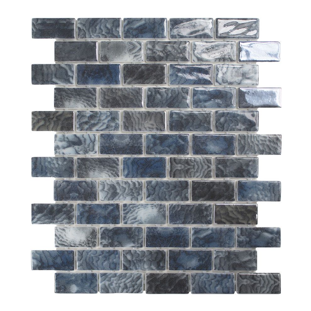 BRICK 2,5 Acqua-1 gris glzd,  Glasmozaïek 