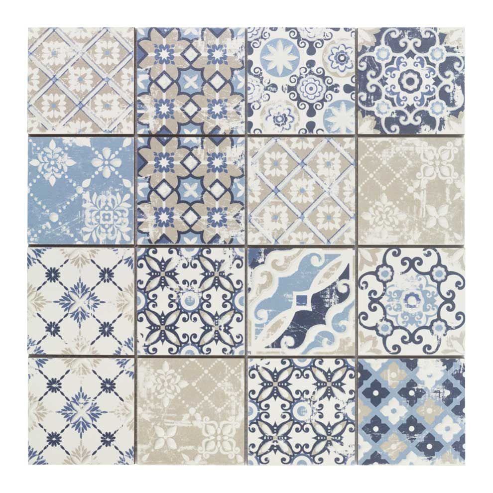 Casa PATCHWORK-1 7.5x7.5 azzurro keramisch mozaïek