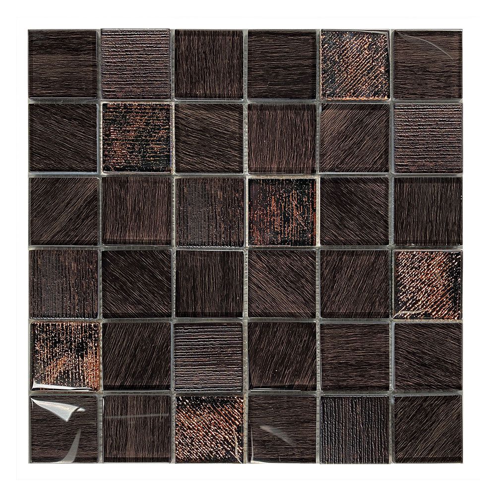 LINEA-2 4,8x4,8 marrone Glasmozaïek 