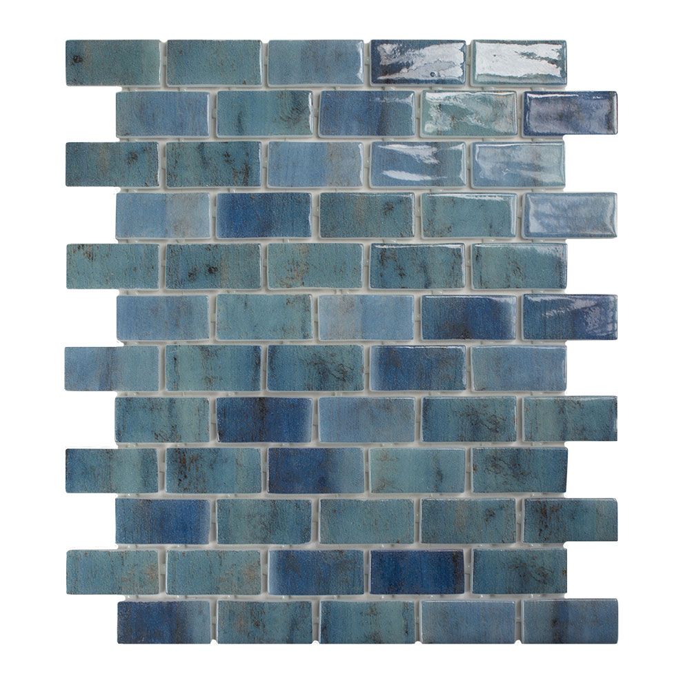 BRICK 2,5 Mare-3 aquamarine glzd, Glasmozaïek 