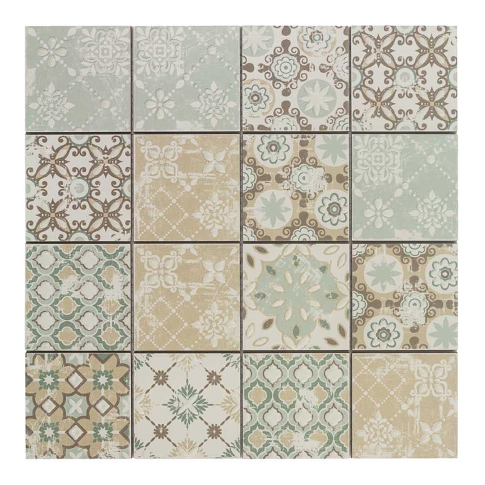 Casa PATCHWORK-2 7.5x7.5 beige  keramisch mozaïek